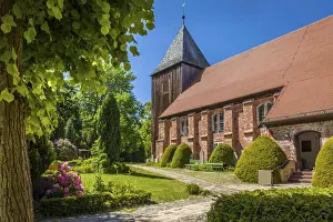 Prerow Prints: Seaman`s Church in Prerow, Mecklenburg-Western Pomerania, Northern Germany, Germany