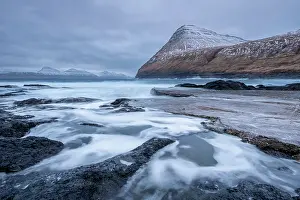 Wave Prints: Seascape on the basalt ledges at Gjogv, Eysturoy, Faroe Islands