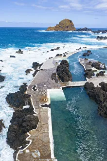 Seawater natural lava pools in Porto Moniz, Madeira island, Portugal