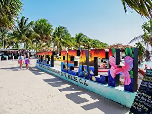 Letters Prints: Secret Beach Letters, Ambergris Caye, Belize District, Belize
