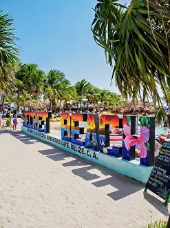 Cayo Ambergris Prints: Secret Beach Letters, Ambergris Caye, Belize District, Belize