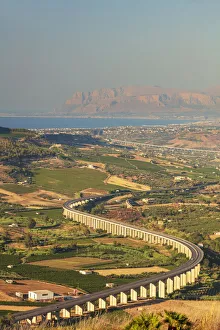 Mediterranean Area Prints: Segesta, Sicily. Elevated view of the viaduct to Palermo