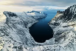 Nordic Prints: Segla mountain and fjord, during a winter sunset, Senja, Norway