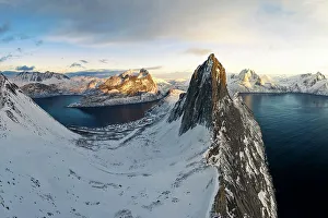 Segla Prints: Segla mountain during a winter sunset, Senja, Norway