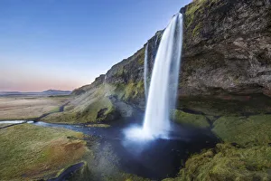 Seljalandfoss during a peaceful autumn sunrise, Iceland
