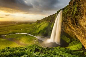 Images Dated 15th December 2020: Seljalandsfoss waterfall in summer, Iceland