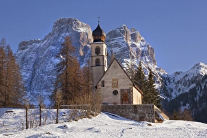 Selva di Cadore, Veneto, Italy. The church of Santa Fosca is located in the homonymous