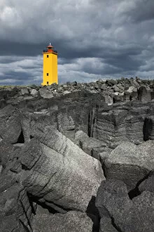 Storm Clouds Collection: Selvogsviti Lighthouse, Reykjanes, Iceland