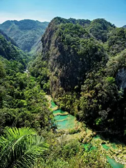 Ponds Prints: Semuc Champey Natural Monument, elevated view, Lanquin, Alta Verapaz Department, Guatemala