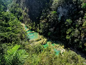 Ponds Prints: Semuc Champey Natural Monument, elevated view, Lanquin, Alta Verapaz Department, Guatemala
