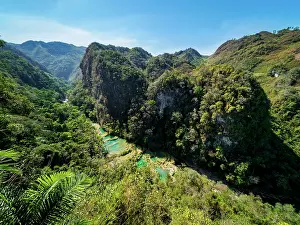 Ponds Prints: Semuc Champey Natural Monument, elevated view, Lanquin, Alta Verapaz Department, Guatemala