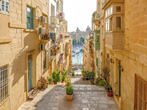 Three Cities Prints: Senglea (L-Isla) - one of the Three Cities, Typical Street Scene Senglea, Valletta, Malta