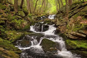 Cloudy Prints: Senter Falls in spring, Lyndeborough, New Hampshire, USA