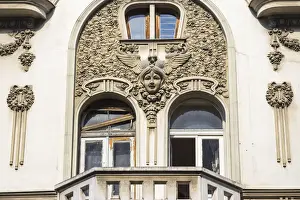 Beograd Prints: Serbia, Belgrade, City center, Art nouveau Smederevska bank building, built 1910-1912