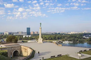 Upper Town Prints: Serbia, Belgrade, Kalemegdan Park, Victor Monument at Belgrade Fortress