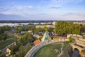 Serbia, Belgrade, View from Belgrade fortress towards River Danube