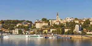 Serbia, Belgrade, View of Sava River across to St