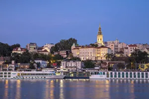 Serbia, Belgrade, View of Sava River across to St