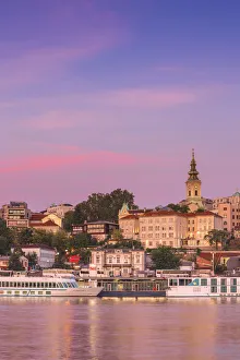 Serbia, Belgrade, View of Sava River across to St