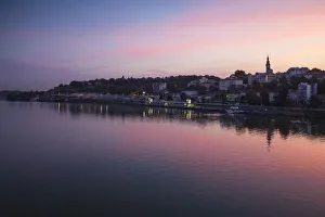 Serbia, Belgrade, View of Sava River and St