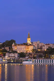 Serbia, Belgrade, View of Sava River across to St