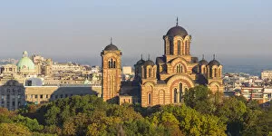 Serbia, Belgrade View of St Marks Church