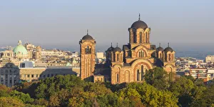 Orthodox Church Prints: Serbia, Belgrade View of St Marks Church