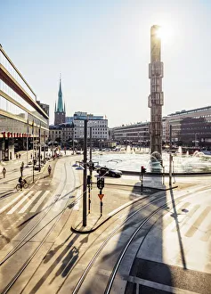 Street Life Prints: Sergels torg, elevated view, Stockholm, Stockholm County, Sweden