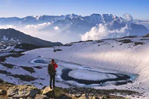 Photographer Prints: Seroti lake at thaw in Stelvio National park, Brescia province, Lombardy district, Italy