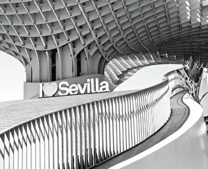 Setas de Sevilla (Mushrooms of Seville) or Las Setas (The Mushrooms), initially titled Metropol Parasol, a large, predominantly wooden structure in La Encarnacion square in the old quarter of Seville, Andalusia, Spain