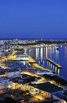Images Dated 29th January 2013: Setubal and the Sado river bay at twilight. Portugal
