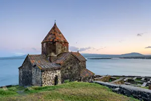 Sevanavank church on Lake Sevan at sunset, Sevan, Gegharkunik Province, Armenia