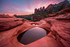 Red Rocks Prints: Seven Sacred Pools at sunset, Sedona, Arizona, USA