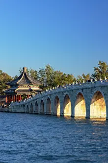 Footbridge Prints: Seventeen Arch Bridge at Summer Palace (UNESCO World Heritage Site), Beijing, China