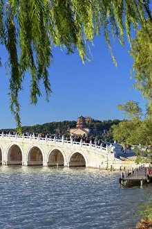 Footbridge Prints: Seventeen Arch Bridge at Summer Palace (UNESCO World Heritage Site), Beijing, China