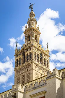 Andalucian Prints: Seville cathedral - Giralda tower. Seville, Andalucia, Spain