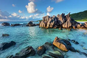 Seychelles, La Digue, Anse Cocos beach, Indian Ocean