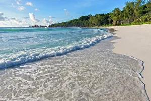 La Digue Prints: Seychelles, La Digue, Anse Cocos beach, Indian Ocean