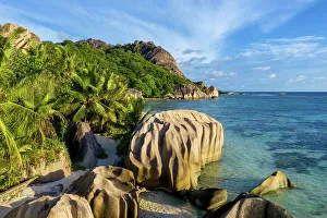 Anse Source Dargent Beach Prints: Seychelles, La Digue, Anse Source d'Argent beach, Indian Ocean