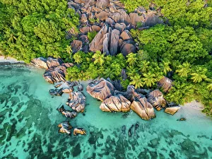 Anse Source Dargent Beach Prints: Seychelles, La Digue, Anse Source d'Argent beach, Indian Ocean