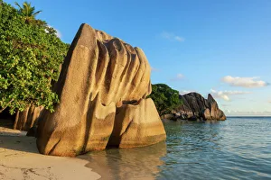 Anse Source Dargent Beach Prints: Seychelles, La Digue, Anse Source d'Argent beach, Indian Ocean
