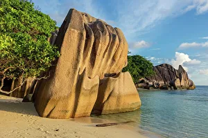 Anse Source Dargent Beach Prints: Seychelles, La Digue, Anse Source d'Argent beach, Indian Ocean