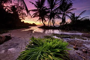 La Digue Prints: Seychelles, La Digue, Grand Anse beach, Indian Ocean, sunrise
