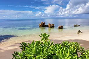 Praslin Prints: Seychelles, Praslin, Anse Citron beach, Indian Ocean
