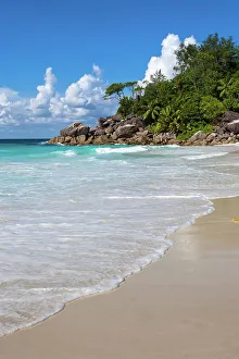 Praslin Prints: Seychelles, Praslin, Anse Georgette beach, Indian Ocean