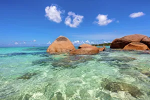 Praslin Prints: Seychelles, Praslin, Anse Lazio beach, Indian Ocean
