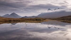 Images Dated 4th November 2015: Sgurr nan Gillean mountain reflected in Loch nan Eilean, Glen Sligachan, Isle of SKye, Scotland