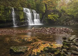November Prints: Sgwd y Pannwr waterfall on the Four Waterfalls Walk near Ystradfellte in Brecon Beacons
