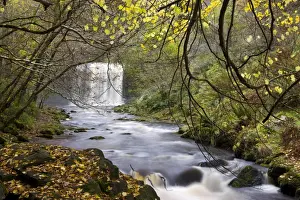 Sgwd yr Eira waterfall on the Afon Mellte river near Ystradfellte, Brecon Beacons National Park