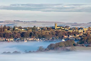 Shaftesbury from Melbury Hill, Cranborne Chase, Dorset, England, UK